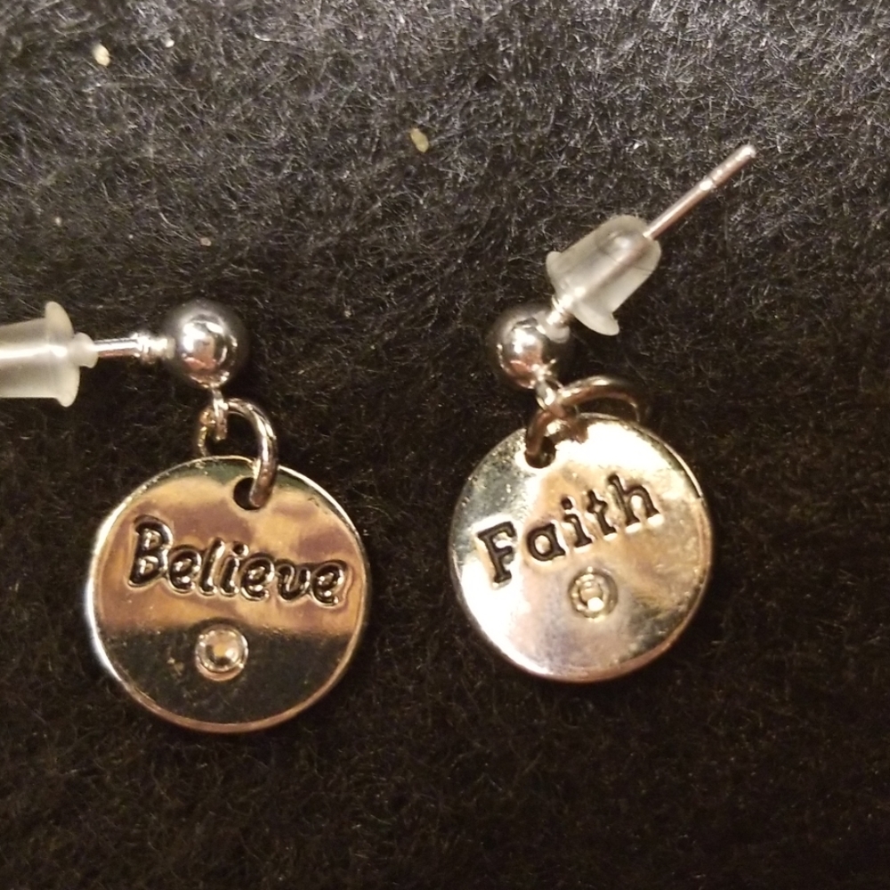 Custom "Ware Your Positive- Believe & Faith" Earr